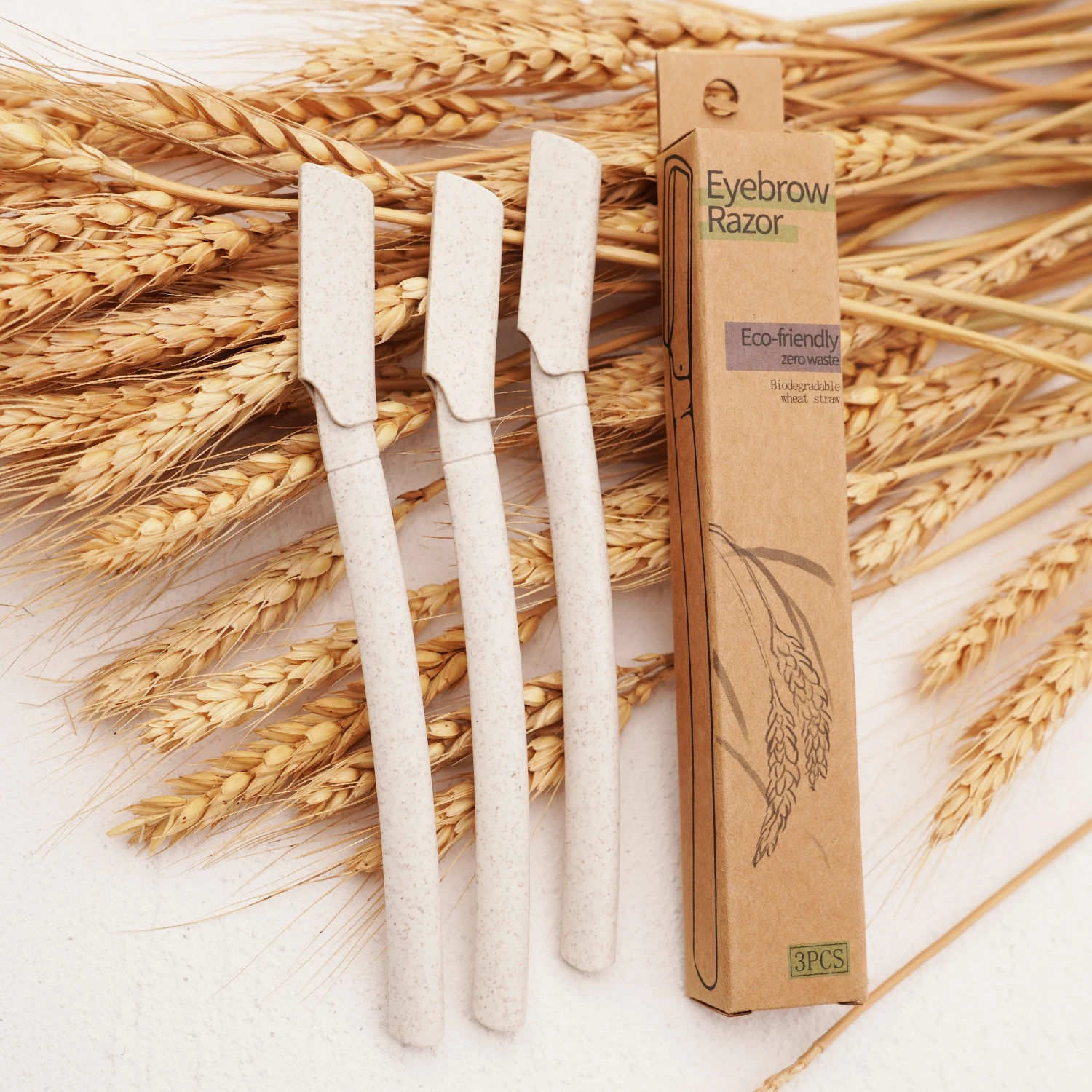 3pcs wheat straw eyebrow razor