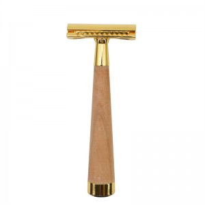 Natural Wooden Handle, Zero Waste at Plastic Free – Reusable Safety Razor para sa Lalaki at Babae Classical Shaver M2216