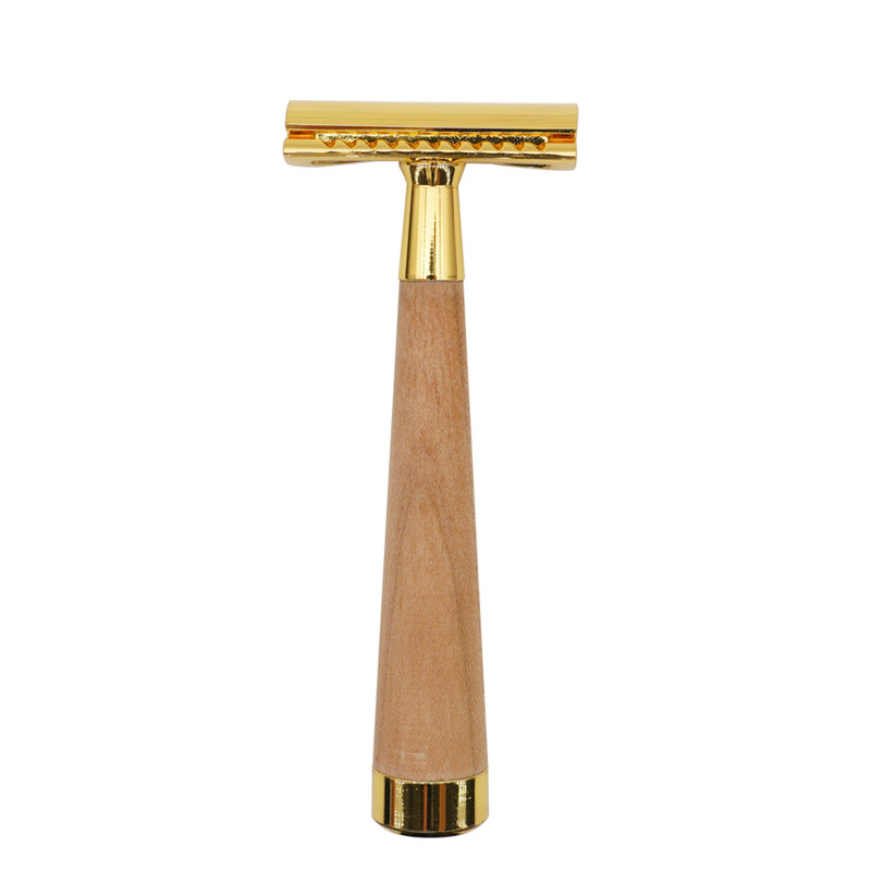 Natural Wooden Handle, Zero Waste and Plastic Free – Reusable Safety Razor for Men and Women Classical Shaver M2216