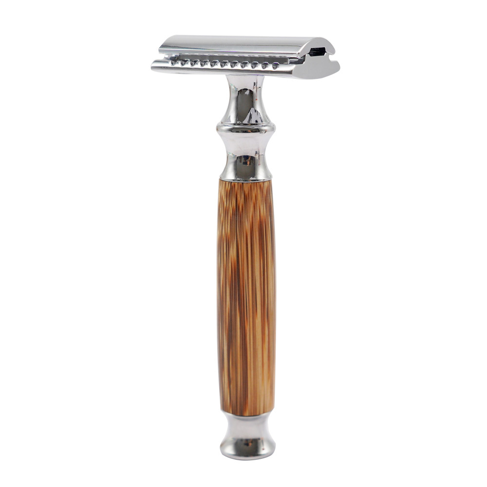 Natural Bamboo Reusable Double Edge Razor for Women and Men Shaving Razor Single Blade Razor M2203