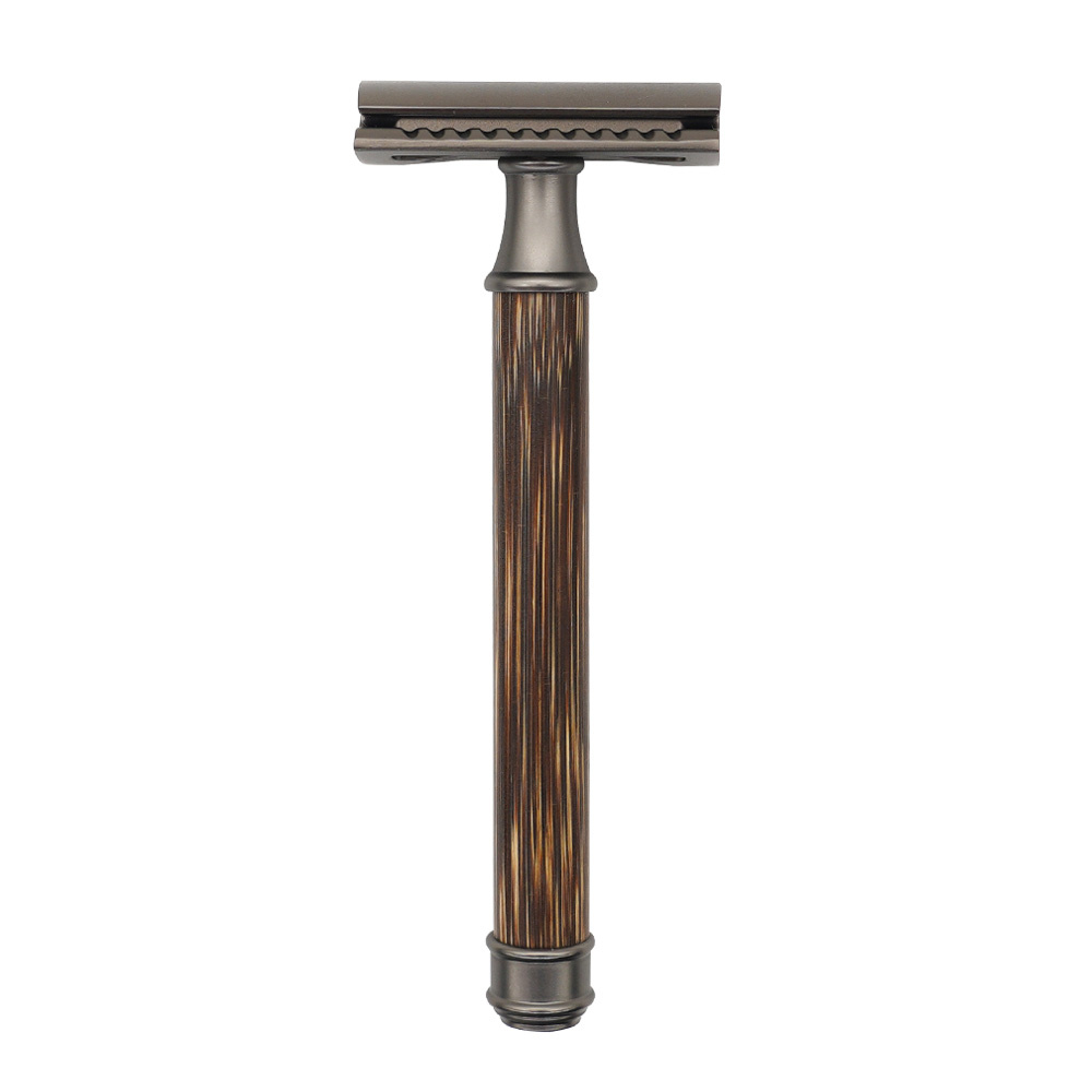 ECO-Hushamwari Natural Bamboo Reusable Double Edge Razor yeUnisex Shaving Razor M2204