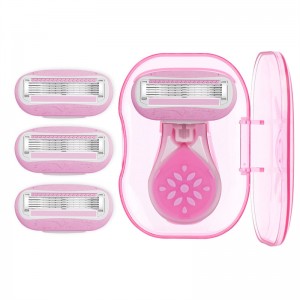 5 blade women razor mini handle travel razor na may 360° ribbon ng moisture para sa sensitibong balat